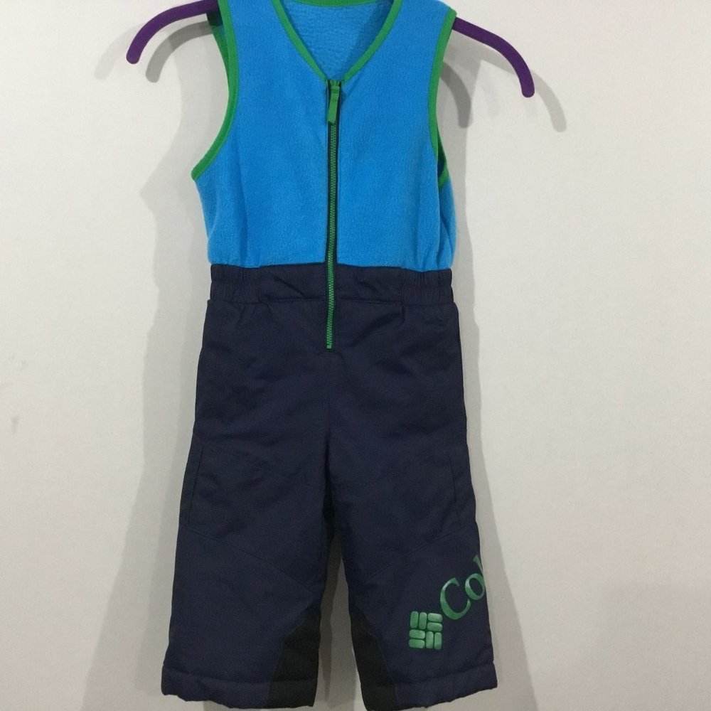 Columbia Blue Fleece Bib Top Snow Pants